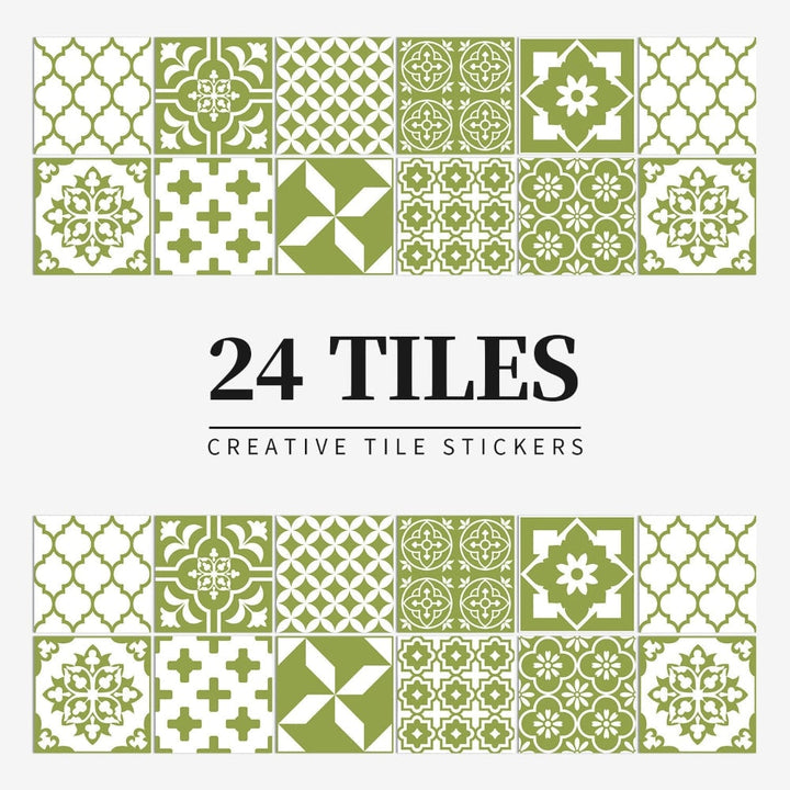 Peel and Stick Tile Backsplash Wall Art Decor Stickers with Mandala Patterns Pack of 24