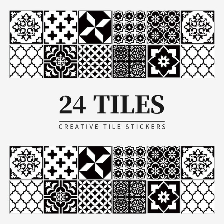 Peel and Stick Tile Backsplash Wall Art Decor Stickers with Mandala Patterns Pack of 24