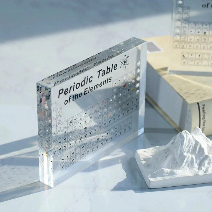 Periodic Table with Real Elements Acrylic LED Display Educational Gift