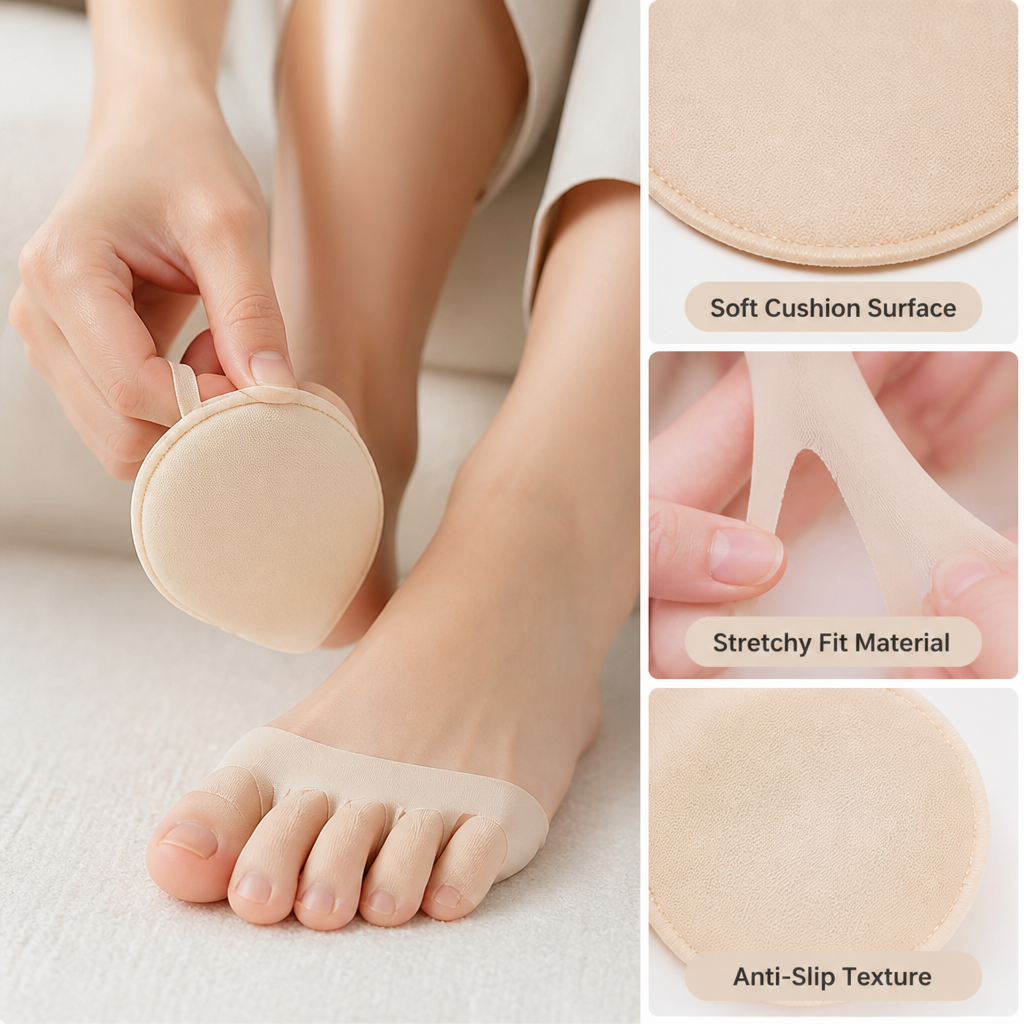 Cushioned Gel Insoles with Non-Slip Grip, Invisible Fit for Heels, Flats and Trainers
