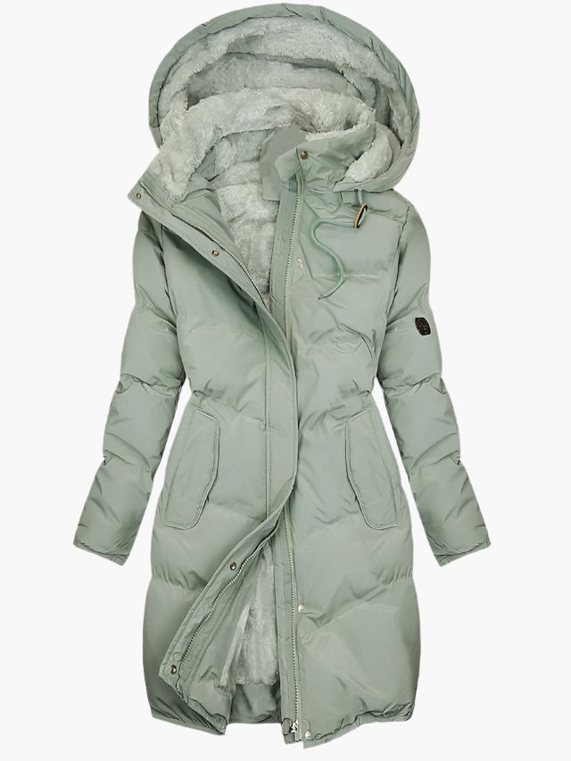 Women's Quilted Winter Coat with Hood