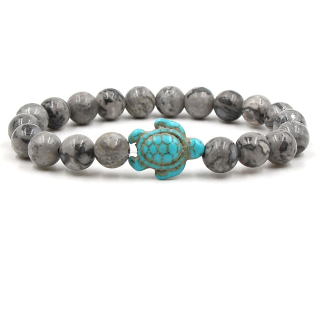 Unique Natural Stone Beaded Turtle Bracelets
