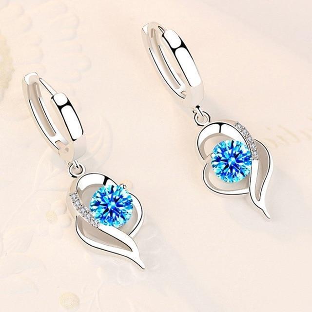 Sparkling cubic zirconia earrings in silver