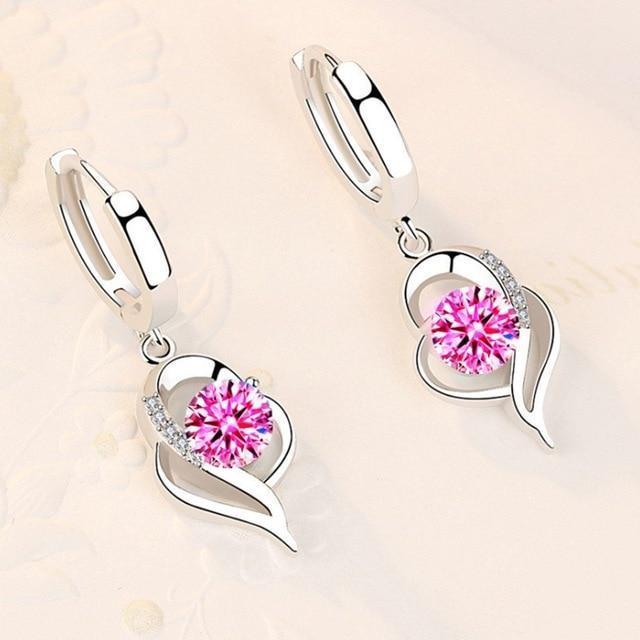 Sparkling cubic zirconia earrings in silver