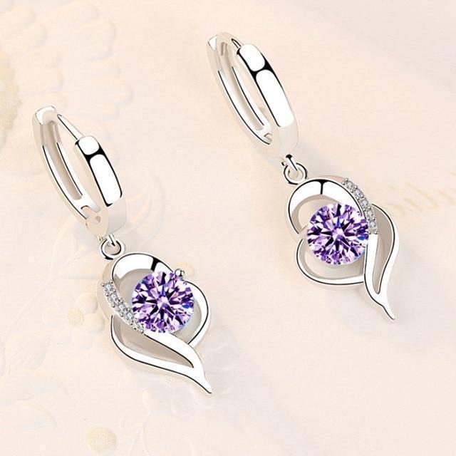 Sparkling cubic zirconia earrings in silver