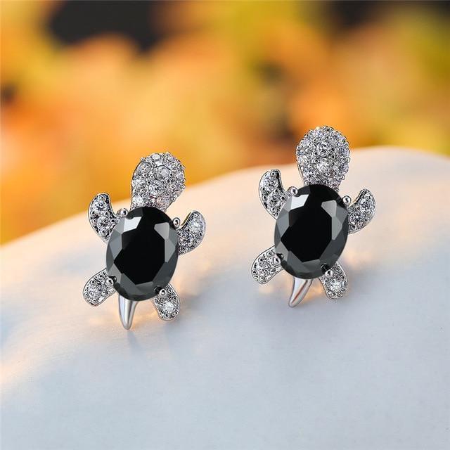 Seaweed Earrings in Zirconium and Silver