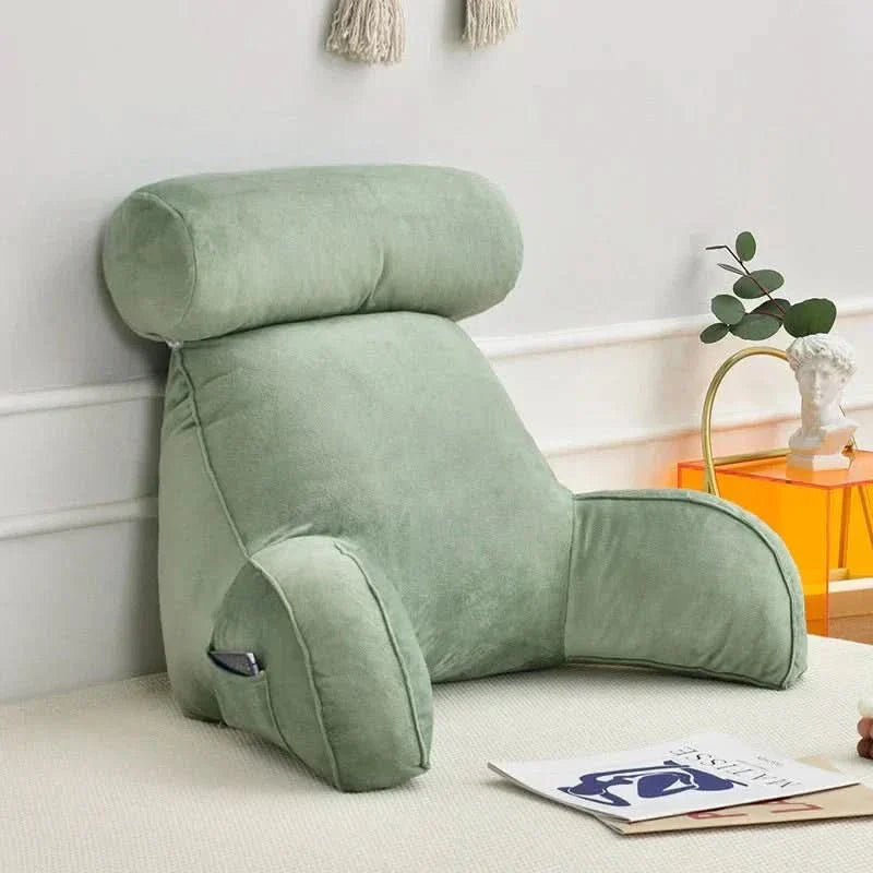 Reading Pillow with Backrest, Armrests and Pocket