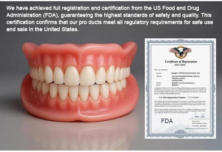 Removable Full-Arch Denture Set with Flexible Cushion Grip for Daily Use