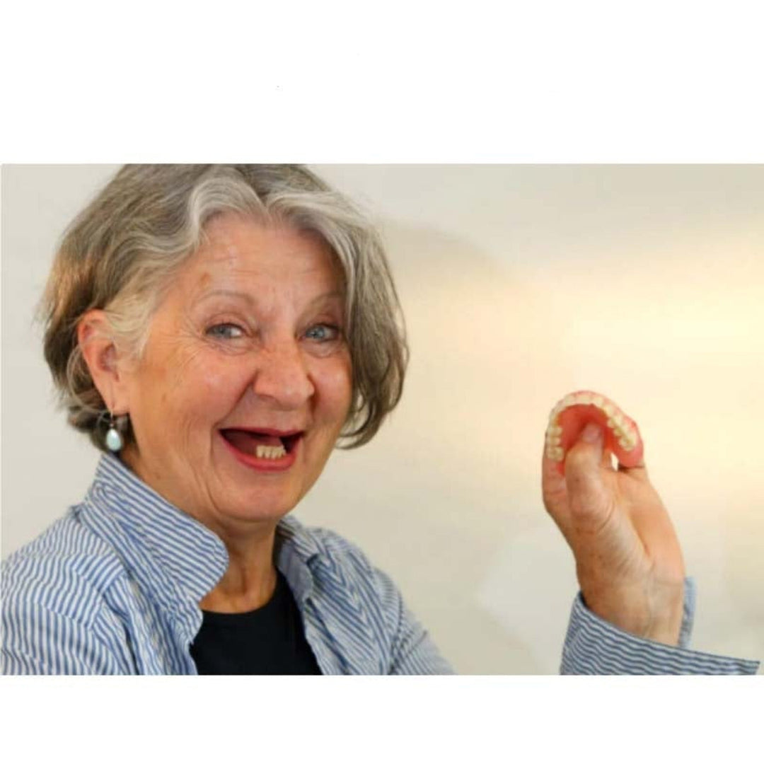 Removable Full-Arch Denture Set with Flexible Cushion Grip for Daily Use