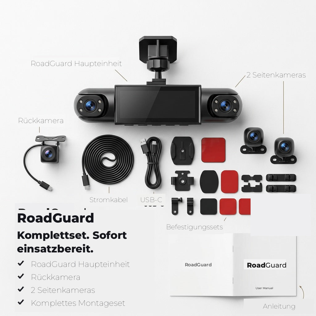4-channel dash cam with night vision, GPS and 360° coverage