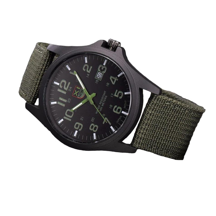 Rugged Military Watch for Men with Stopwatch and Light