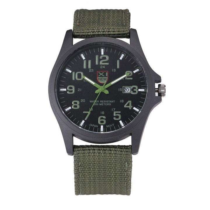 Rugged Military Watch for Men with Stopwatch and Light