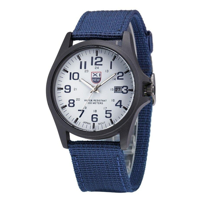 Rugged Military Watch for Men with Stopwatch and Light