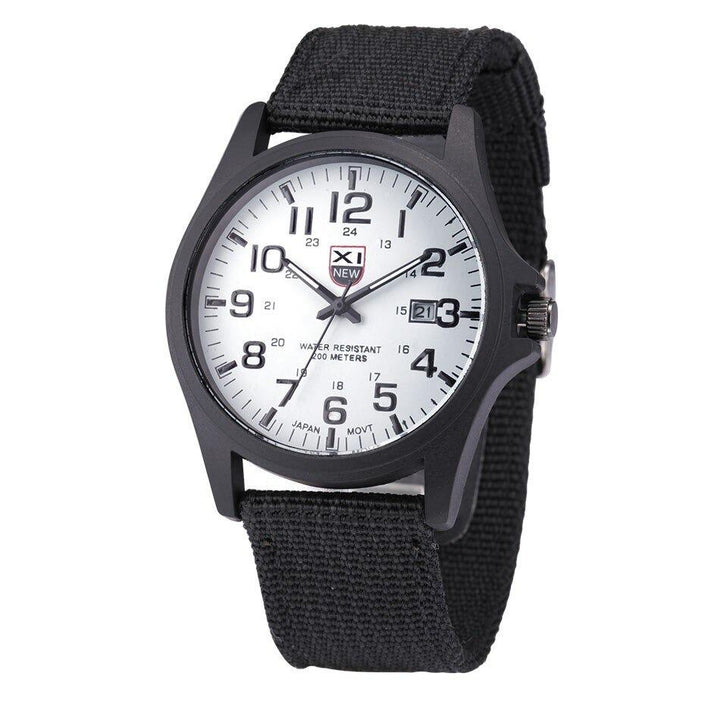 Rugged Military Watch for Men with Stopwatch and Light