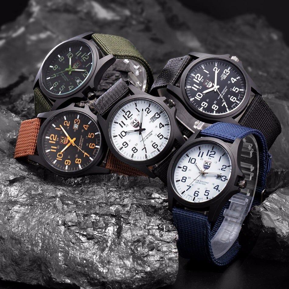Rugged Military Watch for Men with Stopwatch and Light