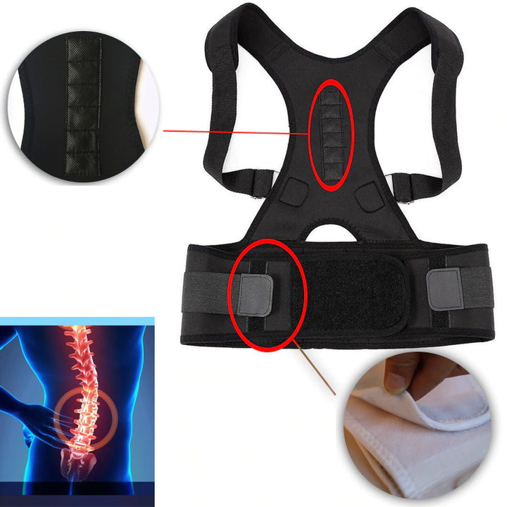Lumbar Support with Posture Correction and Magnetic Therapy