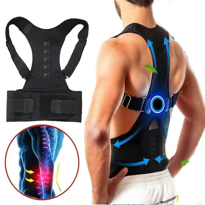 Lumbar Support with Posture Correction and Magnetic Therapy