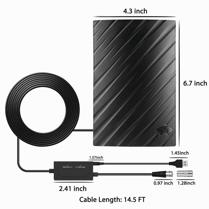 Long-Range Indoor 4K HDTV Digital Aerial, 600 Miles
