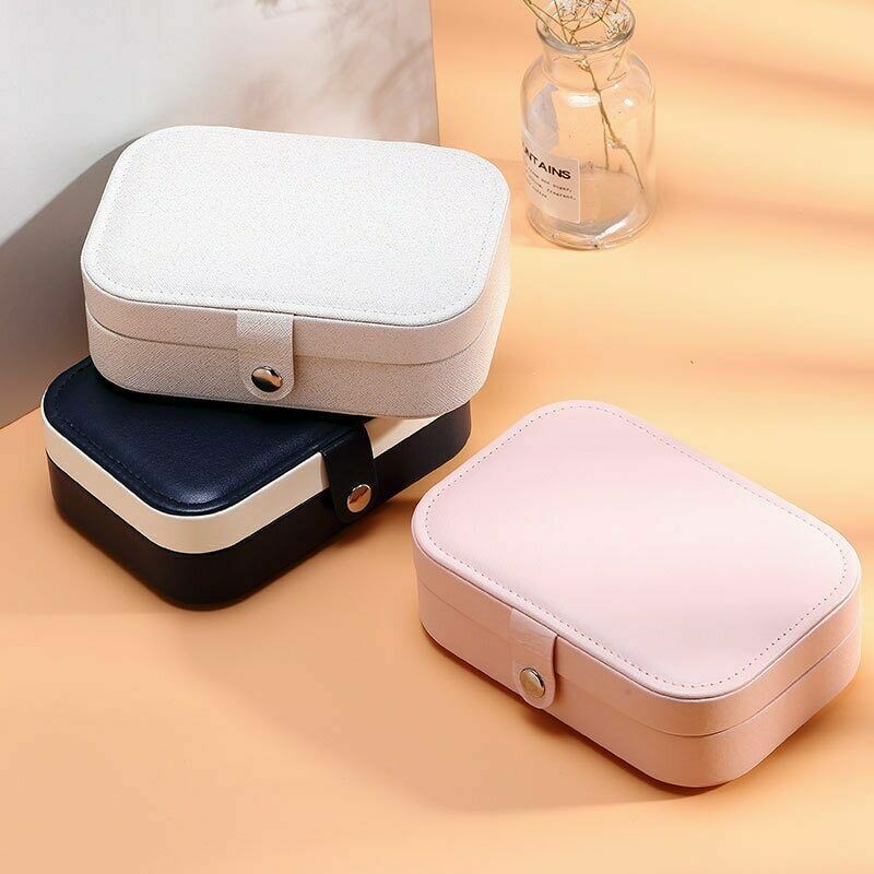 Double-Layer Portable Leather Jewellery Box