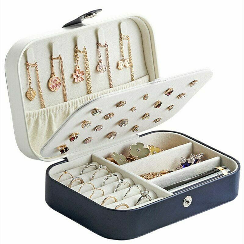 Double-Layer Portable Leather Jewellery Box