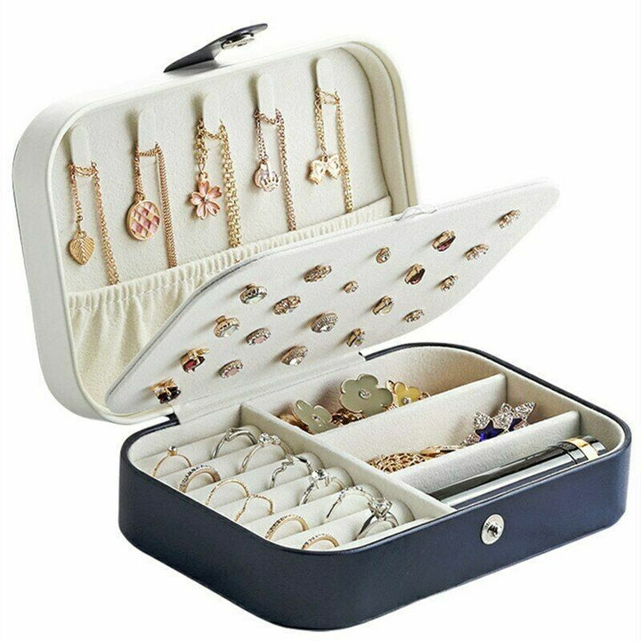 Double-Layer Portable Leather Jewellery Box