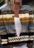 Multicolour Print Open-Front Knit Cardigan