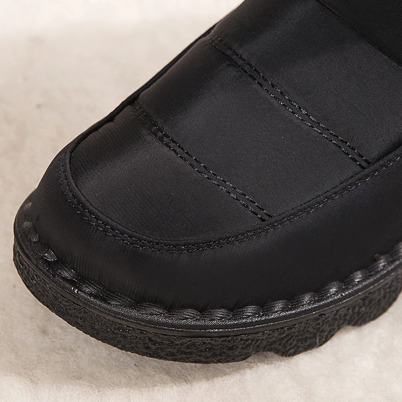 Women's Ankle Boots Lined with Hook-and-Loop Fastening - Winter Boot Non-Slip