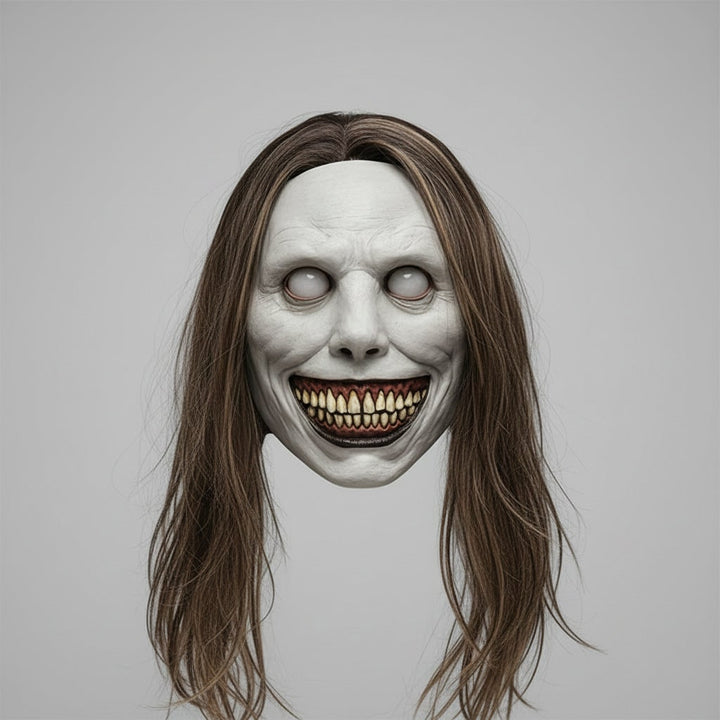 Scary Halloween Mask Creepy Latex Horror with LED and Adjustable Strap for Costume Party