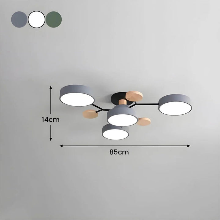 Semi Flush Ceiling Light Fixture with Modern Wood Accents for Bedroom