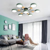 Semi Flush Ceiling Light Fixture with Modern Wood Accents for Bedroom