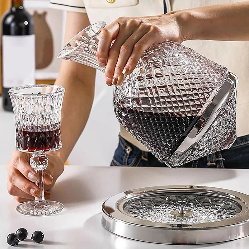 Premium Rotating Crystal Decanter