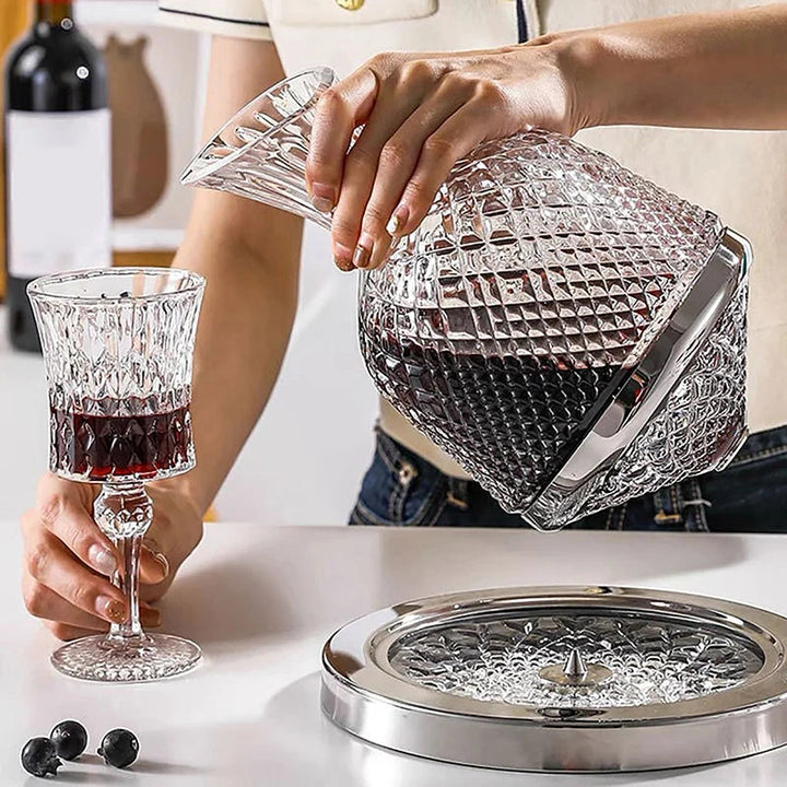 Premium Rotating Crystal Decanter