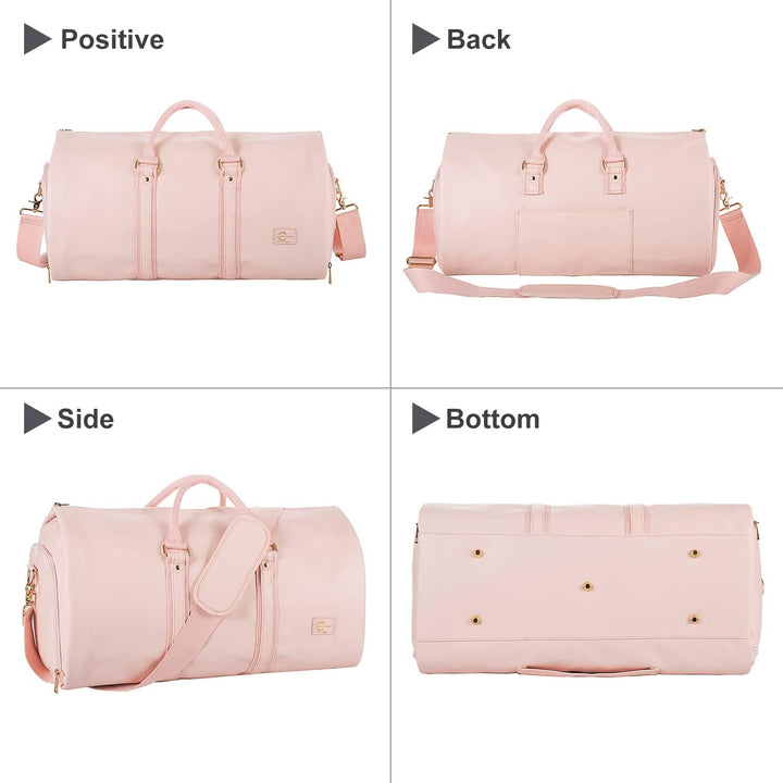 Convertible PU Leather Duffel Travel Bag – Cabin Weekend Bag