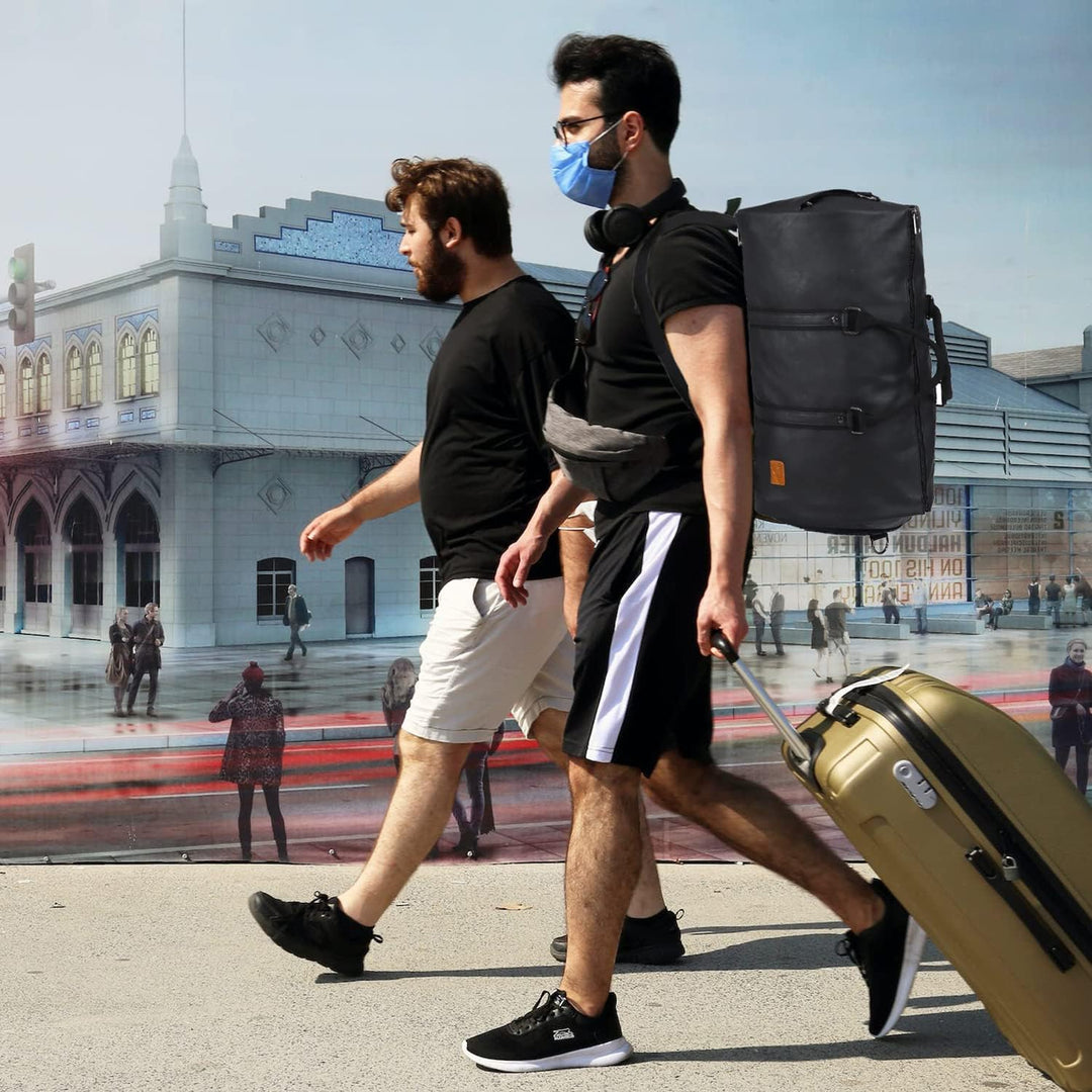 Convertible PU Leather Duffel Travel Bag – Cabin Weekend Bag