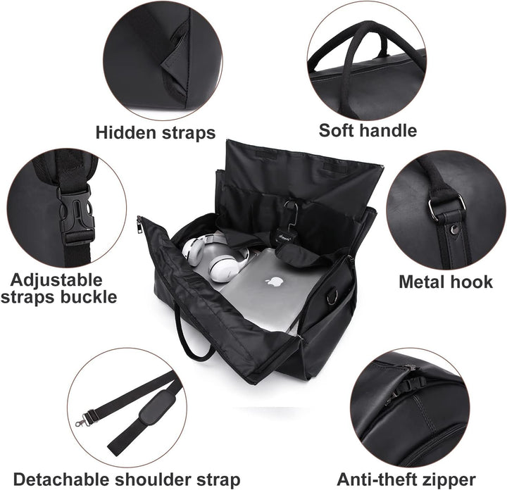 Convertible PU Leather Duffel Travel Bag – Cabin Weekend Bag