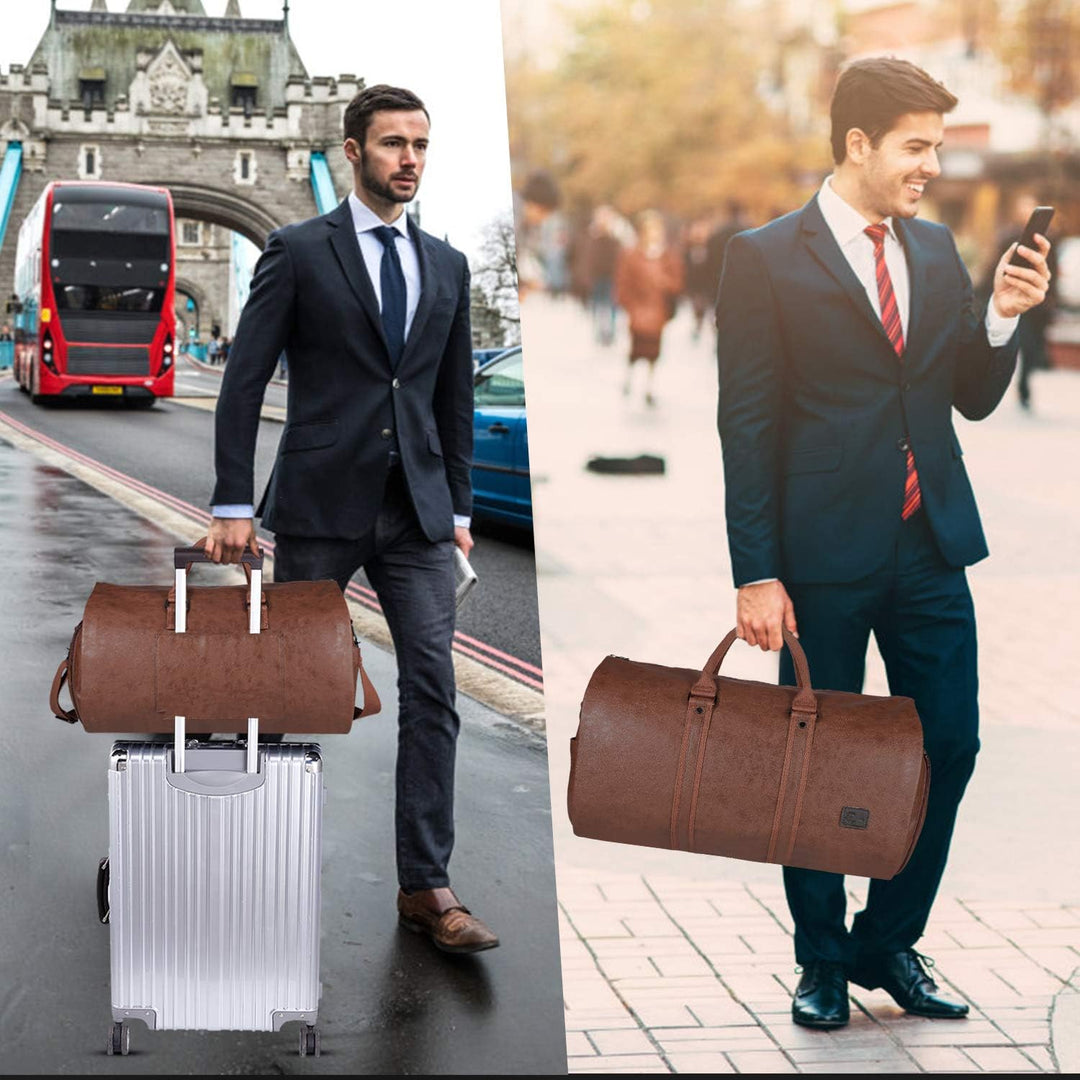 Convertible PU Leather Duffel Travel Bag – Cabin Weekend Bag