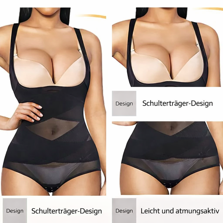 Shapewear Bodysuit Open Bust Sleeveless Mesh Breathable Body Shaping