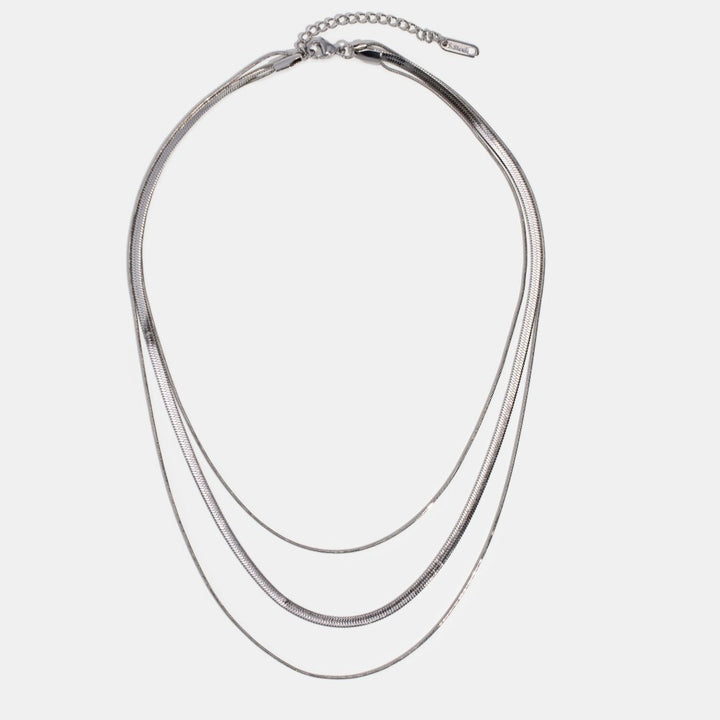 Elegant silver multi-layer necklace