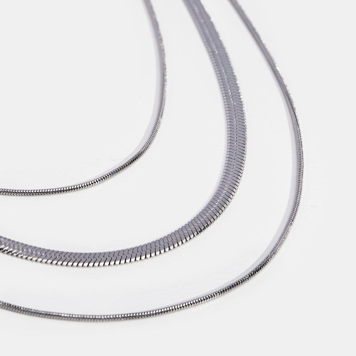 Elegant silver multi-layer necklace