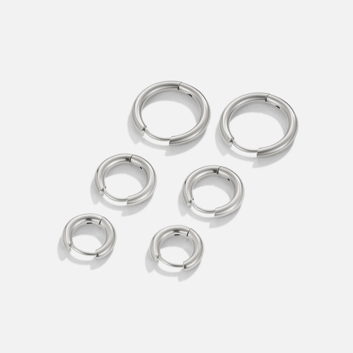 Silver Trio Mini Hoop Set