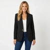 Single-Breasted Tailored Blazer with Notch Lapel