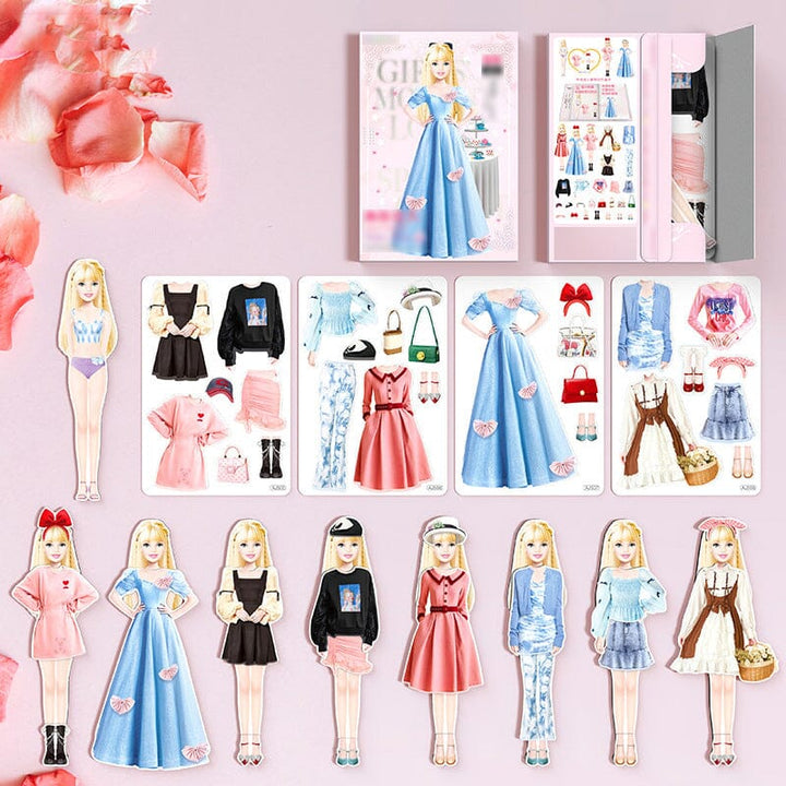 Magnetic Dress-Up Dolls Set for Children with Outfits and Storage Box