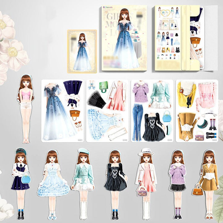 Magnetic Dress-Up Dolls Set for Children with Outfits and Storage Box