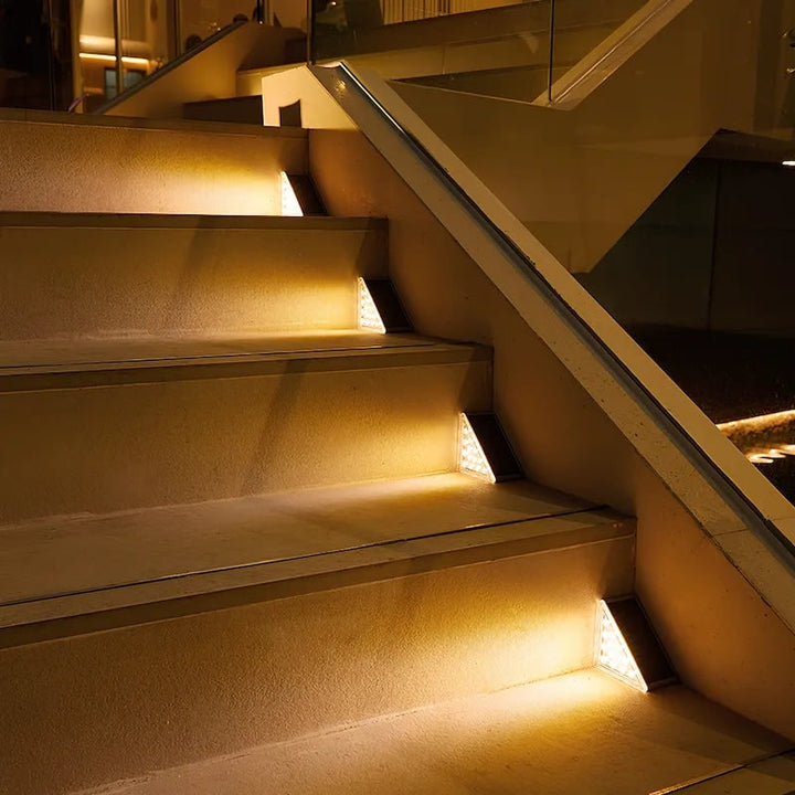 Solar Outdoor Lighting Deck Lights Step Waterproof LED Triangular Stair