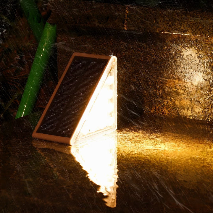 Solar Outdoor Lighting Deck Lights Step Waterproof LED Triangular Stair