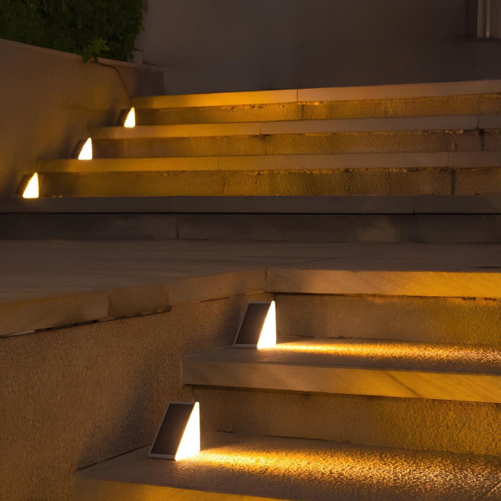 Solar Outdoor Lighting Deck Lights Step Waterproof LED Triangular Stair