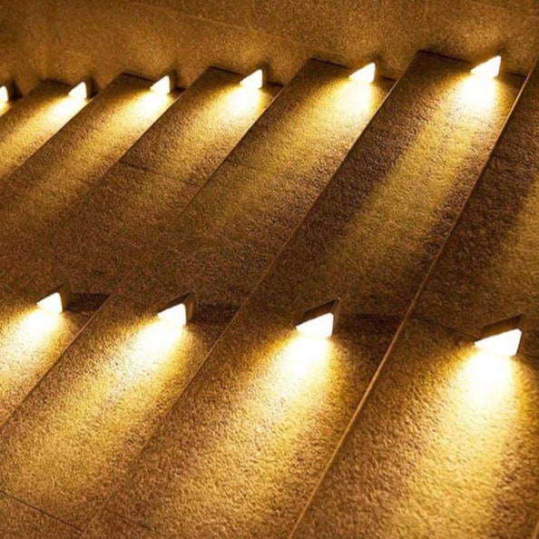Solar Outdoor Lighting Deck Lights Step Waterproof LED Triangular Stair