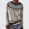 Fair Isle Pattern Knit Crew Neck Jumper