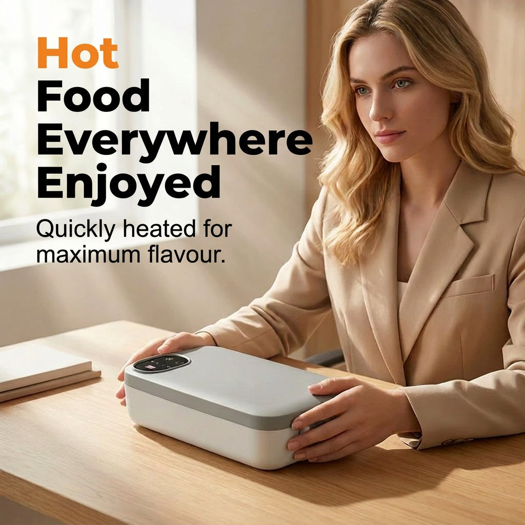 Cordless self-heating electric lunchbox with stainless-steel insert