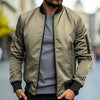 Men's Leather Bomber Jacket - Stylish and Breathable